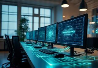 Modern office setup with high-speed internet
